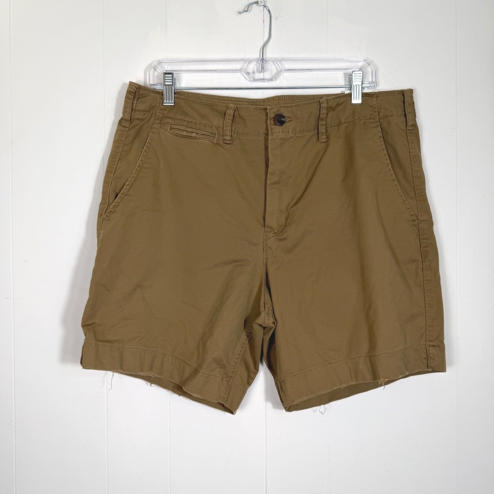 American Eagle Flex Lived-In Khaki Shorts Mens 34 Tan Above Knee Preppy New
